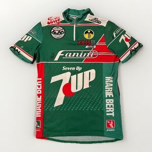 Vintage 80s Italian Fanini 7-Up Cycling Biking Short Sleeved Jersey Size 4